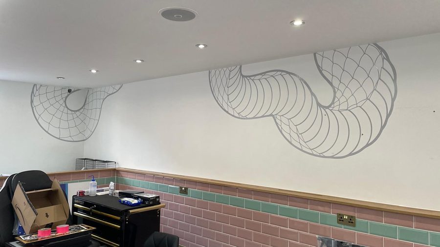 Snake scale wall mural graphic by Lauryn Jaime Ltd